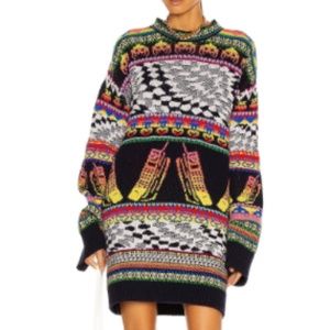 STELLA MCCARTNEY $1250 ‘21 "Keep in Touch" oversized jacquard-knit sweat…